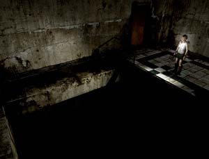 Heather in a tiled room, Silent Hill 3 PC gallery capture